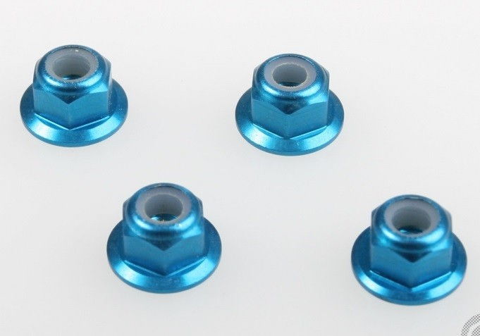 Hliníkové matice pre koliesko M4 4P (modrá) - HSP T10054
