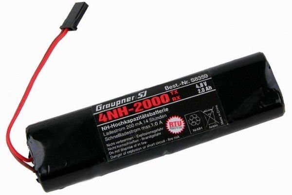 Graupner: Batéria 2000mAh 4,8 V NiMH TX / RX plochá
