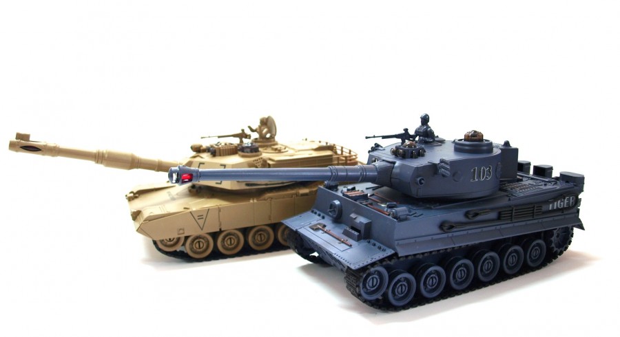 UF Sada vzájomne bojujúcich tankov PK GermanTiger a Abrams M1A2 1:28