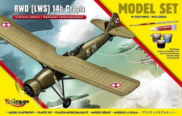 Plastový model na lepenie MIRAGE: RWD LWS 14b 'CZAPLA' Polish Accompanying Plane