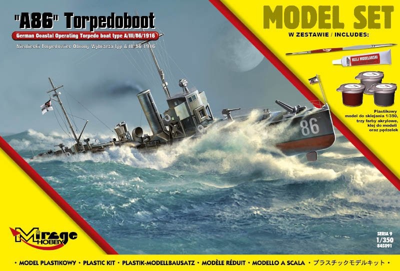 Plastový model na lepenie MIRAGE 'A86' Torpedoboot set s farbami