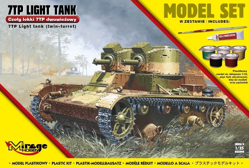 Plastový model na lepenie MIRAGE 7TP poľský ľahký dvojhlavňový tank