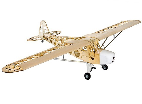 DW Hobby: Airplane Piper J-3 Club Balsa Kit (1800mm) + Engine + ESC + 4x Servo