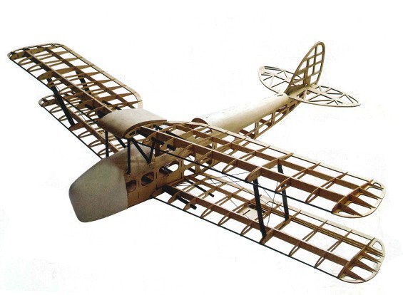 DW Hobby: Lietadlo Tiger Moth Balsa KIT (1400mm) + Engine + ESC + 4x Servo