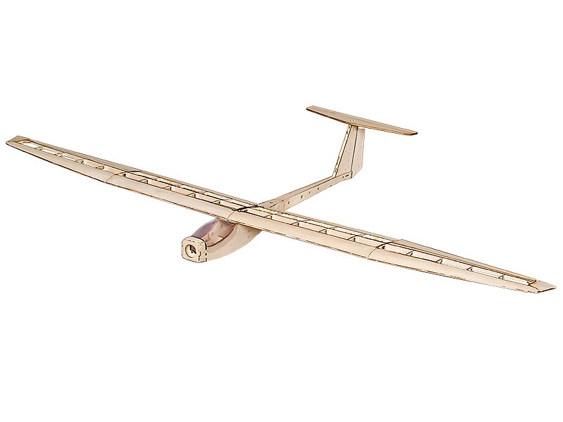 DW Hobby: Airplane Griffin Glider Balsa Kit (1550mm) + Engine + ESC + 4x Servo