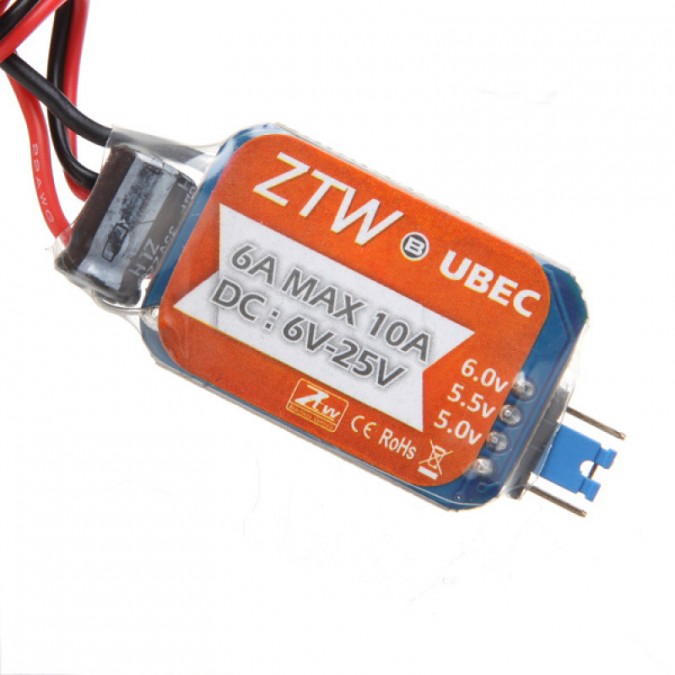 Regulátor napätia prijímača ZTW 2-6S UBEC 6A 5 / 6V