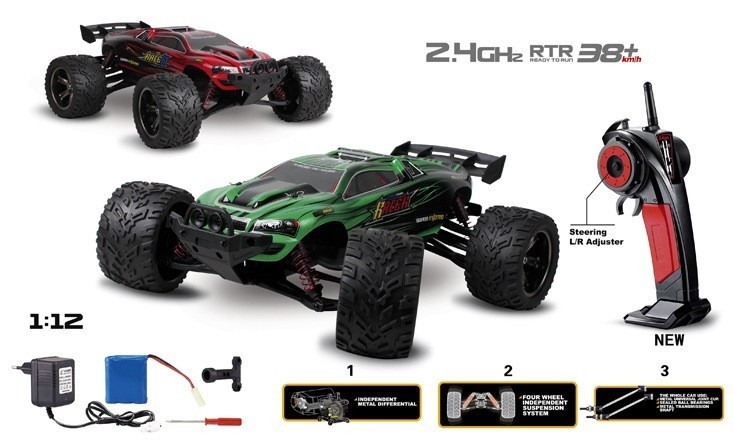 RC auto XLH: Truggy Racer 2WD 1:12 2.4GHz RTR - zelená