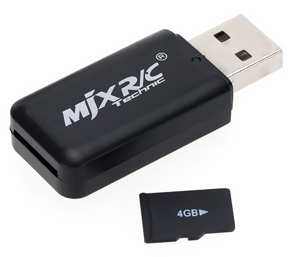 MJX MicroSD USB čítačka kariet + 4GB MicroSD karta
