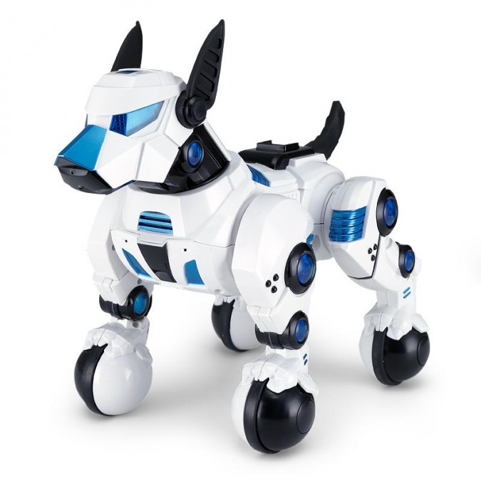 Interaktívny pes DOGO Rastar 1:14 (spev, tanec, vykonávanie príkazov, LED) - biela