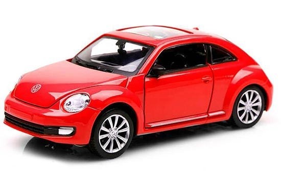 VW Beetle A6 Coupe 1:28 - PULL BACK - Červená