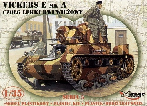 Plastový model MIRAGE: Vickers E Mk Poľský tank s dvoma vežičkami - 1:35