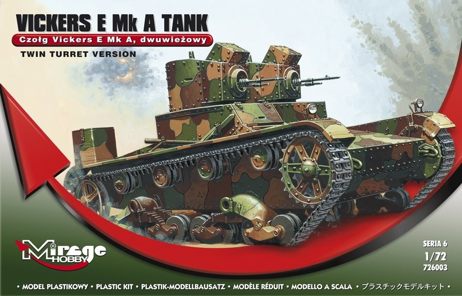 Plastovy model MIRAGE: Vickers E Mk A Polish Two-Tank Tank - 1:72