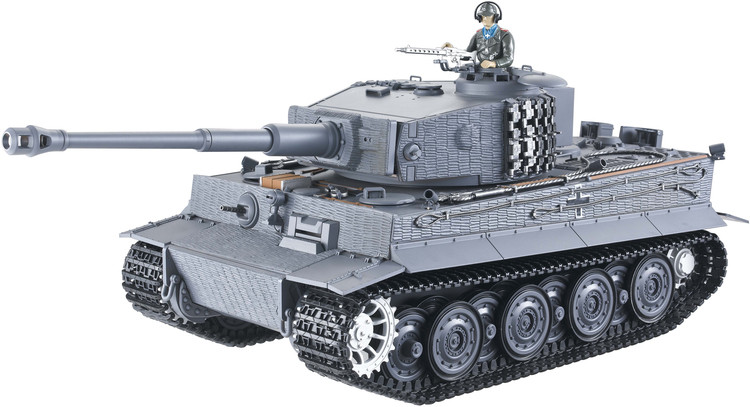 RC tank Taigen Tiger I 1:16 2.4GHz RTR strieľa BB guličky - modrý