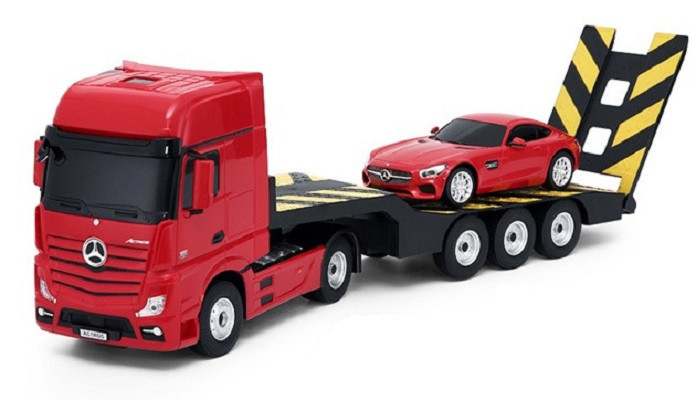 RC kamion Rastar Mercedes-Benz Actros s odťahovacím vozidlom 1:24 2.4GHz - červená