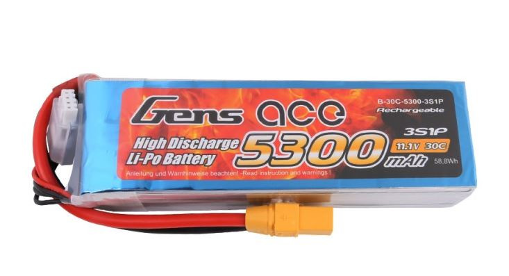 Batéria Gens Ace TATTU: 5300mAh 11.1V 30C XT90