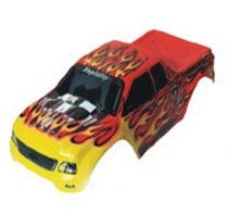 HIMOTO karoséria s plameňmi pre Monster Truck 1:10 - 88003 - červená