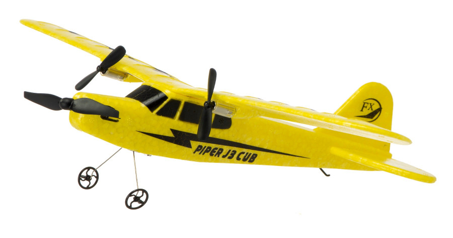 Lietadlo na ovládanie Piper J-3 CUB 2,4 GHz RTF 34 cm - žlté