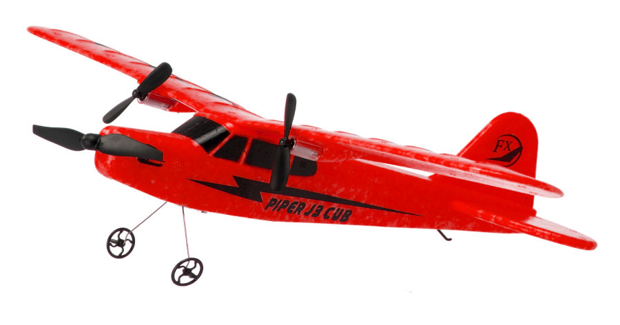 Lietadlo na ovládanie Piper J-3 CUB 2,4 GHz RTF 34 cm - červená