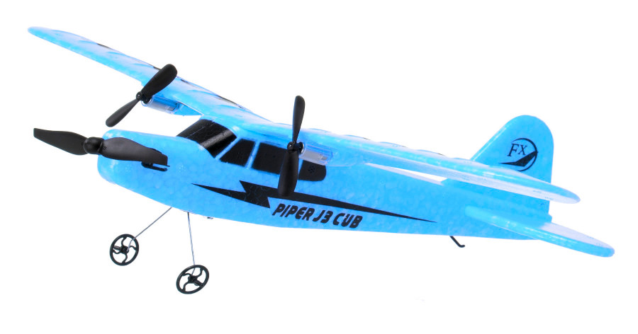 Lietadlo na ovládanie Piper J-3 CUB 2,4 GHz RTF 34 cm - modré