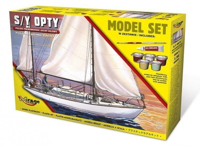 Plastikový model na lepenie Mirage Jacht S/Y Opty set s farbami